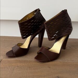 Diane Von Furstenberg Dark Brown Cutout Heels